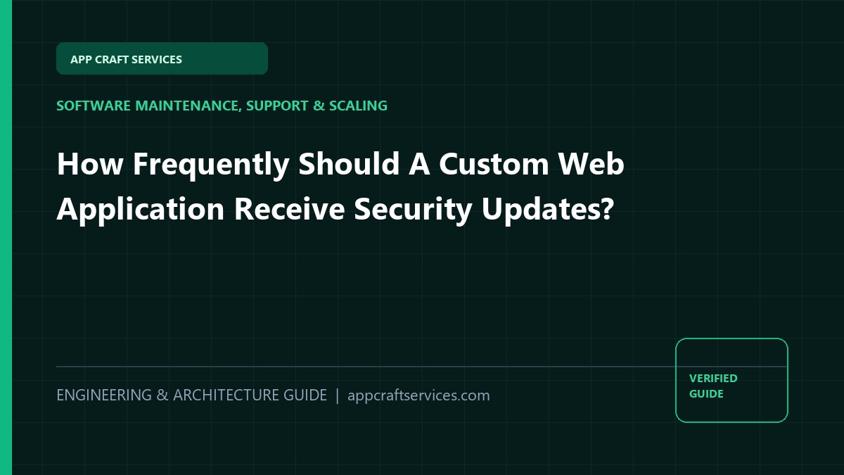 How Frequently Should A Custom Web Application Receive Security Updates?