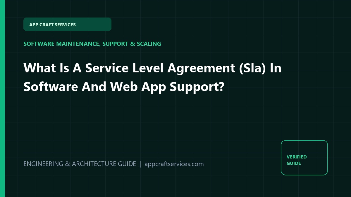 What Is A Service Level Agreement (Sla) In Software And Web App Support?